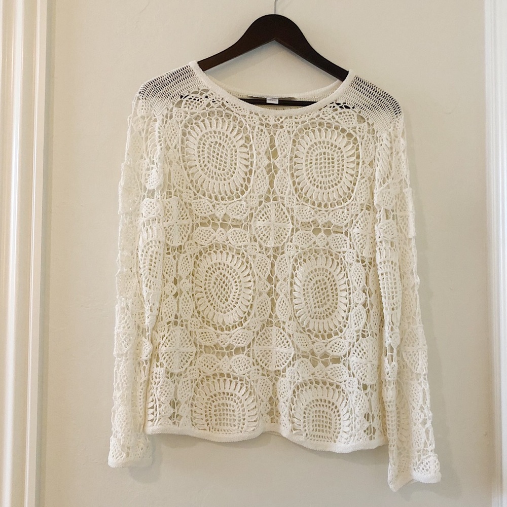 Diane Von Furstenburg Crochet lace sweater